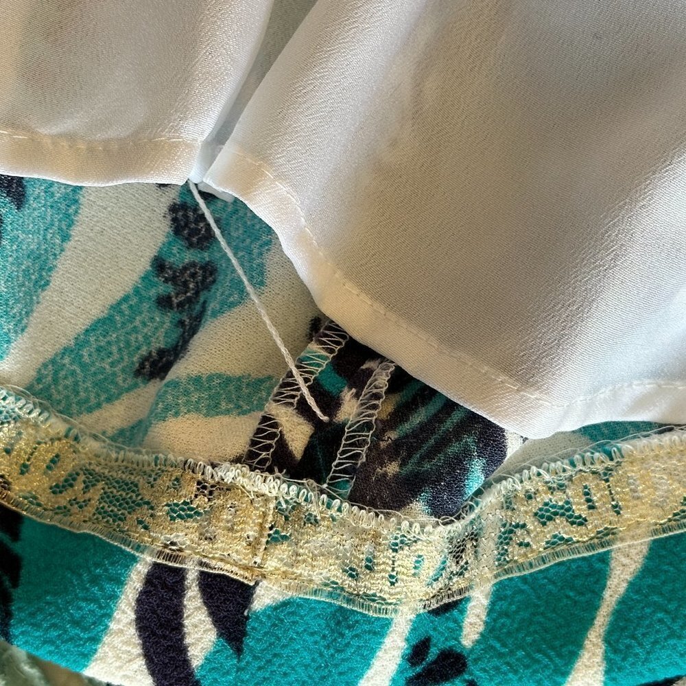 Women's 2 Lilly Pulitzer Devina Tunic Zebra Dress Teal White Funky Print - Picture 9 of 11